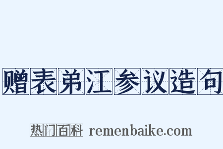 赠表弟江参议造句是什么意思的图片